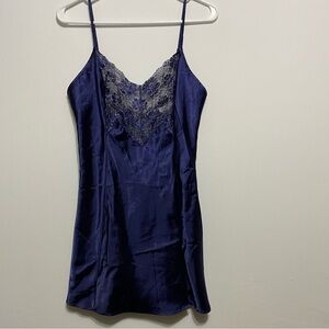 Victoria's Secret Nightie Slip Dress Lingerie w Lace Trim Small Vtg Y2K